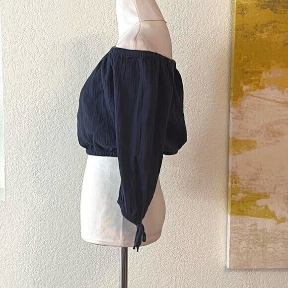 NWOT ROXY Bali Shore Off-The-Shoulder Top - Blue - Women's Size Small - Picture 6 of 8